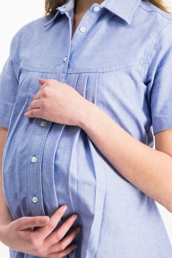 Blusa Casual Maternidad Gabardina Oxford 100% Algodón