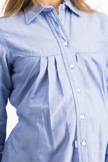 Blusa Casual Maternidad Gabardina Oxford 100% Algodón