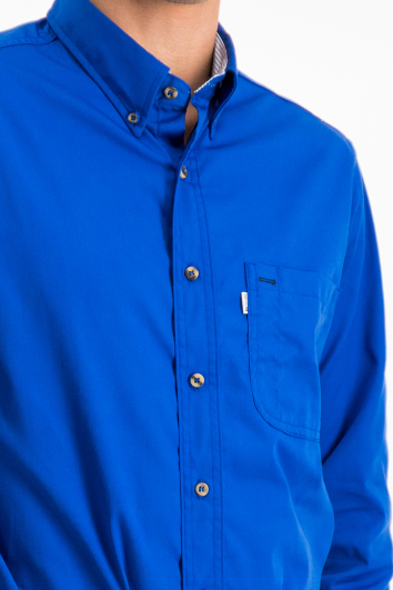 Camisa Casual Gabardina Ligera 65% Pol. 35% Alg.