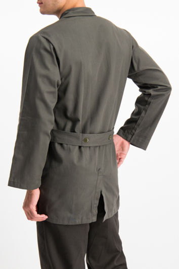 Bata Industrial 3/4 100% Algodón botón oculto