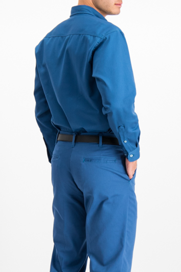 Camisa Gabardina Industrial 60% Alg. 40% Pol Botón Oculto