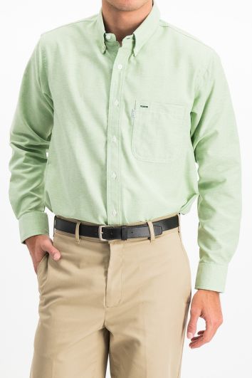 CAMISA CASUAL ML POLY OXFORD-VERDE MANZANA-36