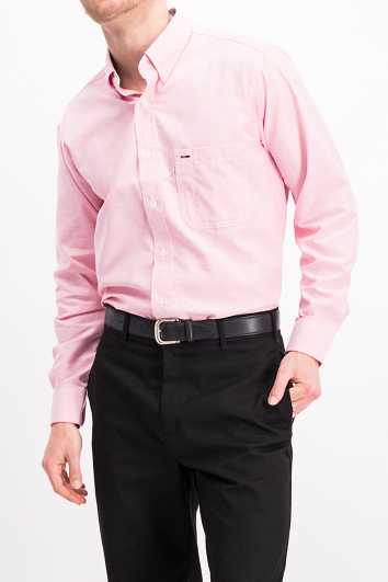 CAMISA CASUAL ML POLY OXFORD-ROSA PC CELESTE-34