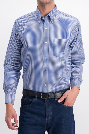 Camisa Ejecutiva Cuadros California 50% Pol. 50% Alg.