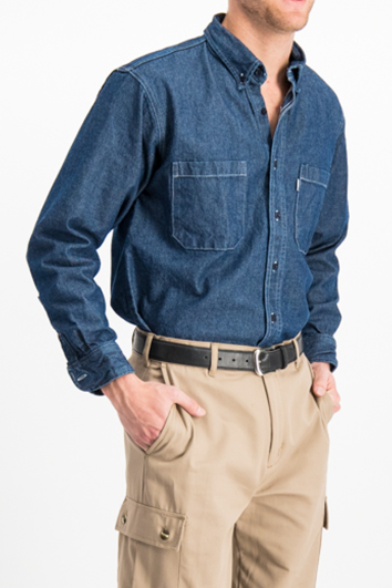 CAMISA MEZCLILLA 10.5 OZ, 2 BOLSAS