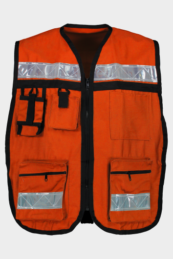 CHALECO RESCATISTA GAB 65%POL/35%ALG-NARANJA-UN