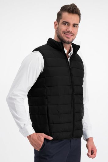 CHALECO CASUAL PLASTIFICADO 100% POL-NEGRO-CH