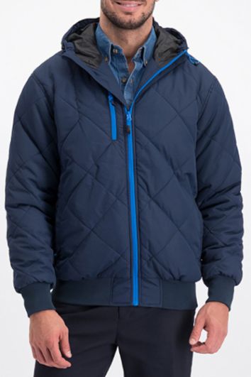 CHAMARRA CAPITONEADA C/GORRO-AZUL MARINO-3L