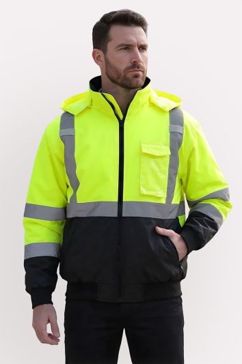 CHAMARRA DE ALTA VISIBILIDAD C/ CINT REF-AMARILLO NEÓN-NEGRO-0M