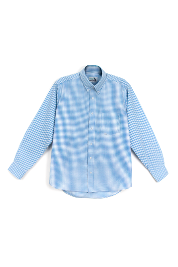 CAMISA LINEA EJEC ML CUADROS GINGHAM 50A/50P-AZUL CELESTE BLANCO-52