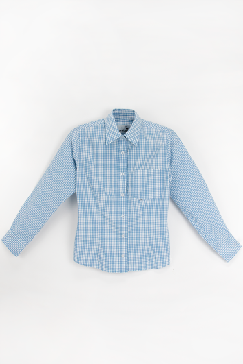 BLUSA LINEA EJEC ML CUADROS GINGHAM 50A/50P-AZUL CELESTE BLANCO-4L