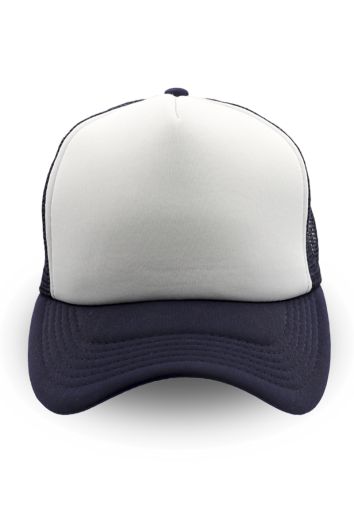 GORRA TIPO FOAMY CON MALLA-BLANCO MALLA MARINO-UN