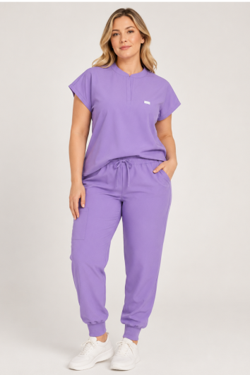 JUEGO QUIRÚRGICO UNITAM SCRUBS DAMA CUELLO MAO-MORADO PASTEL-0L