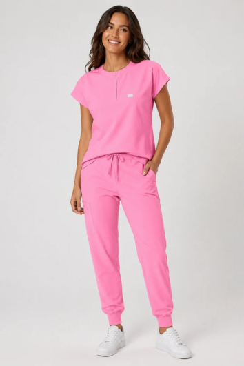 JUEGO QUIRÚRGICO UNITAM SCRUBS DAMA CUELLO MAO-ROSA-0M