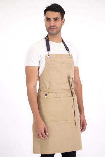 MANDIL MESERO CHICAGO-KAKI-GRIS OXFORD-UN