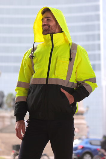 CHAMARRA DE ALTA VISIBILIDAD C/ CINT REF-AMARILLO NEÓN-NEGRO-0M