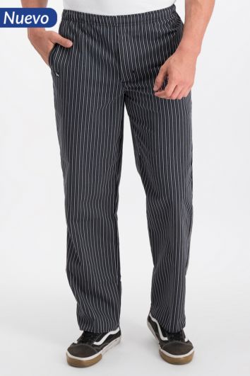PANTALÓN NEGRO DOBLE RAYA BLANCA