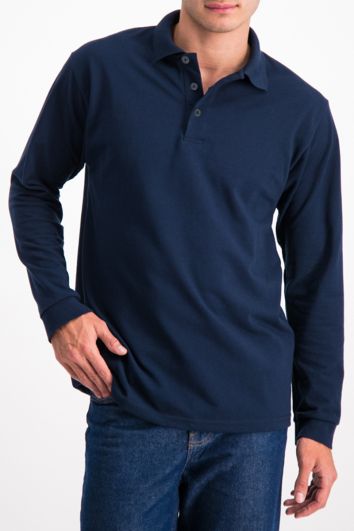 PLAYERA ML COMFORT SUPER SOFT 50P/50A-AZUL MARINO-0L