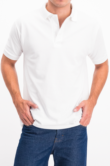 PLAYERA TIPO POLO UNITAM 50P/50A CAB BLANCO 2L