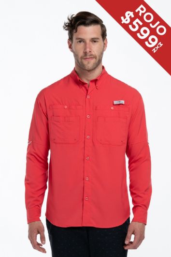 CAMISA PESCADOR ML FORT LAUDER-ROJO-0L