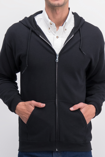 SUDADERA C/GORRO,CANGURERA Y CIERRE-NEGRO-0M