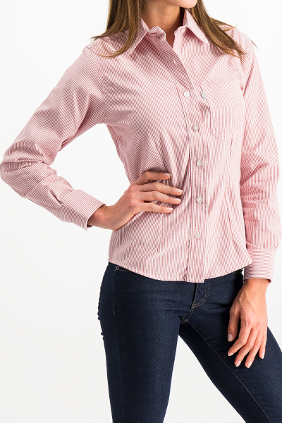 Blusa Casual Gabardina Mil Rayas 79% Alg. 21% Pol.