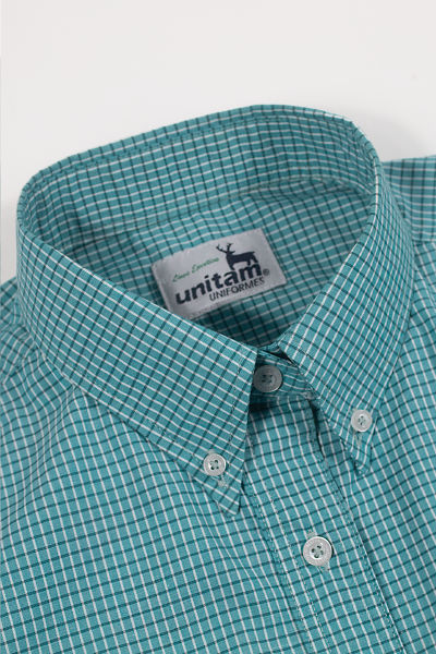Camisa Ejecutiva Cuadros Manhattan 50% Pol. 50% Alg.