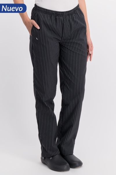 Color Negro Estampado Rayas Genero Hombre In Pantalón Uniforme Para Chef