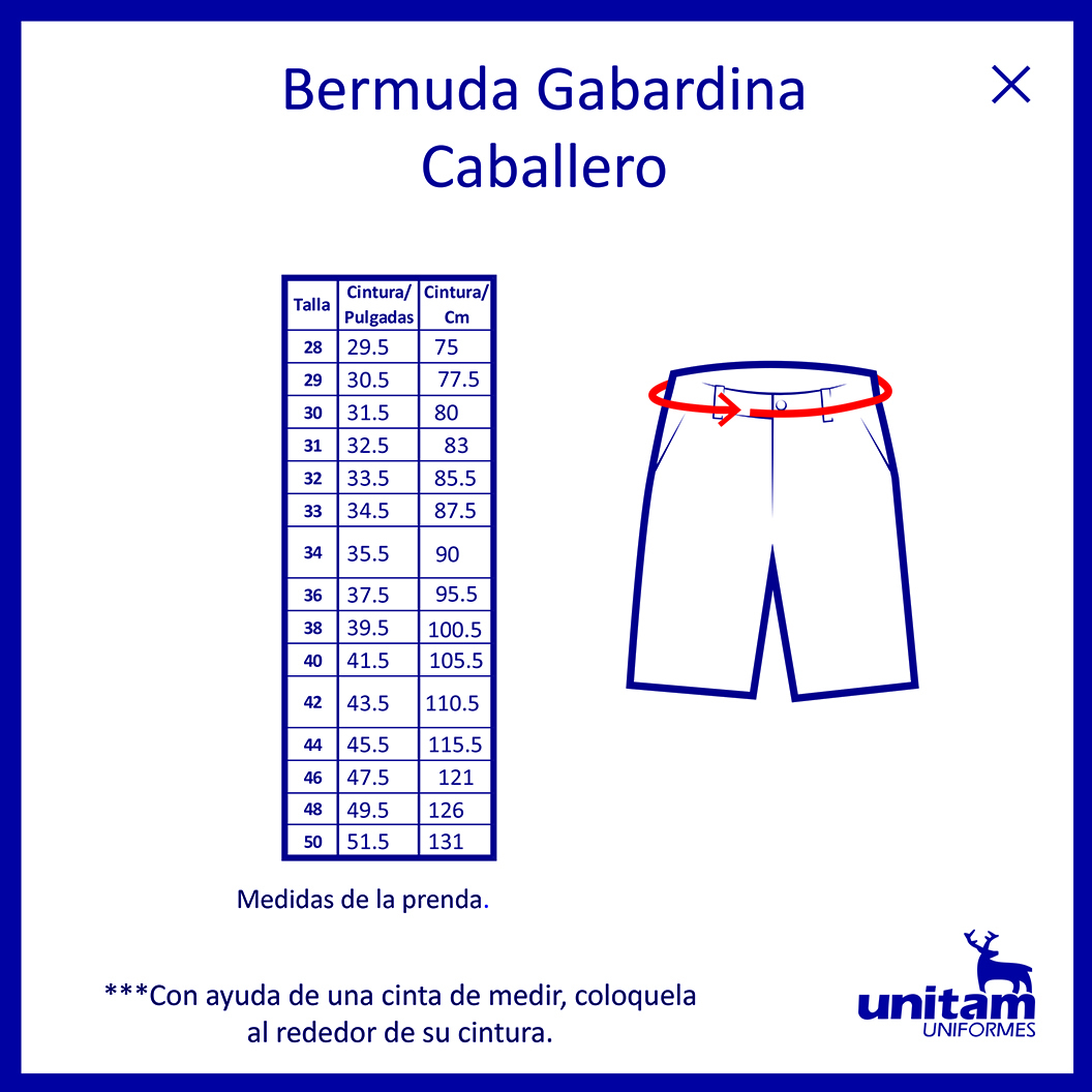Bermuda Gabardina 100% Algodón.