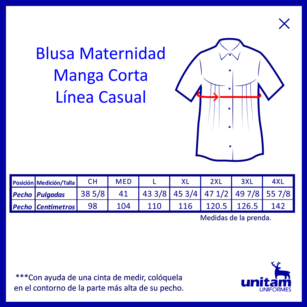 Blusa Casual Maternidad Gabardina Oxford 100% Algodón