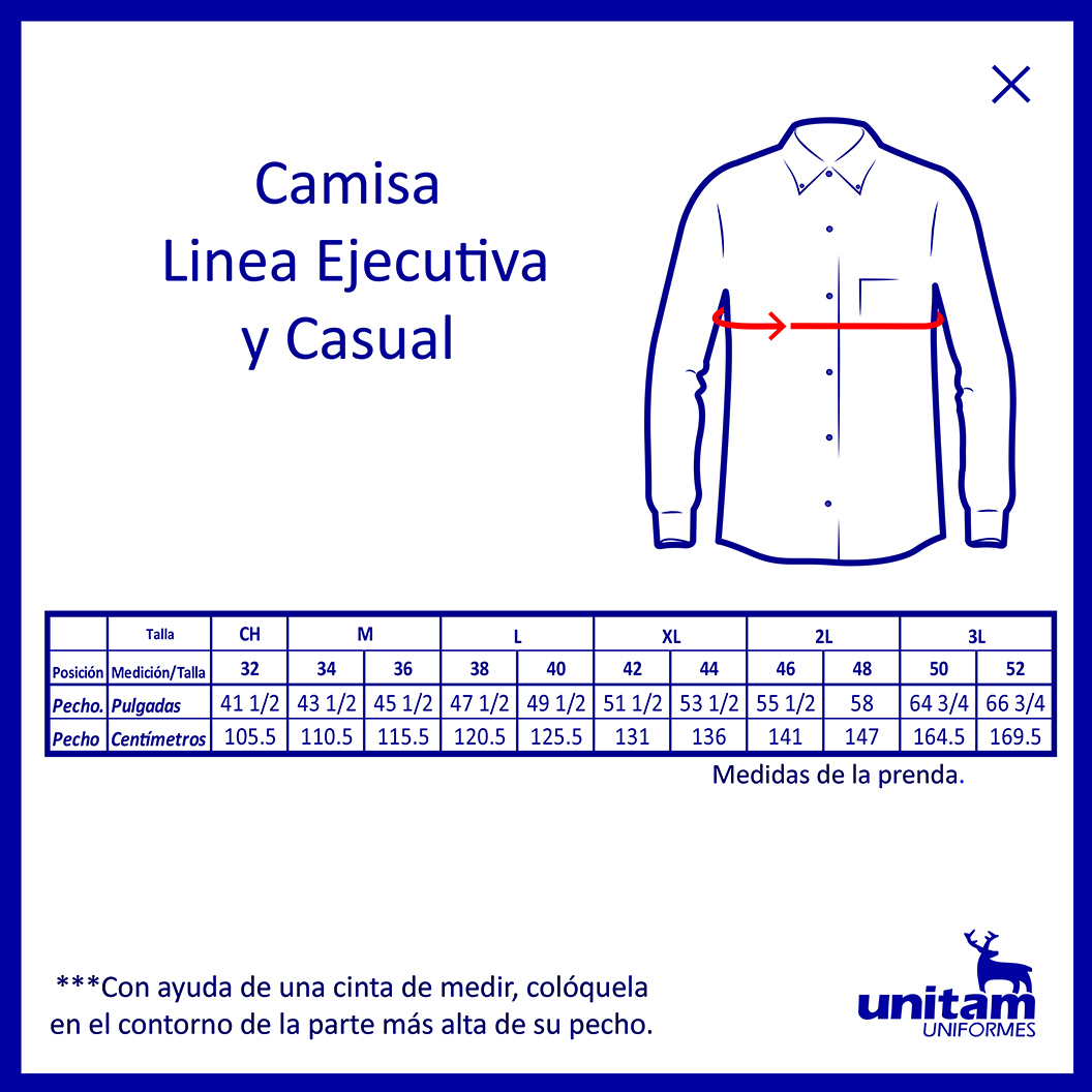 Camisa Ejecutiva Rayas 60% Alg. 40% Pol.