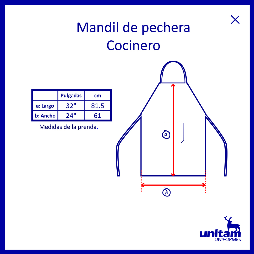 MANDIL DE PECHERA TIPO COCINERO