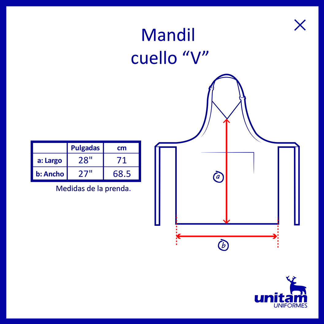 MANDIL MESERO CUELLO V