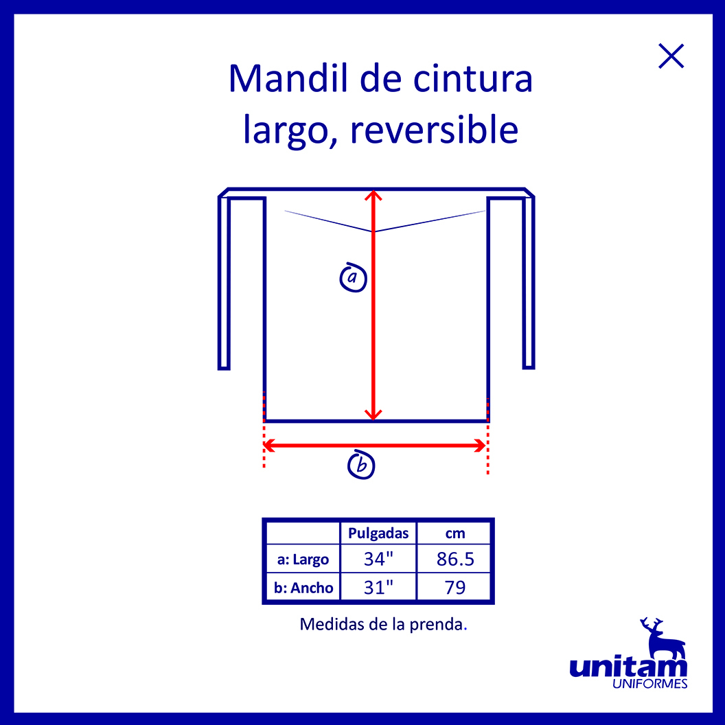 Mandil cintura largo doble vista