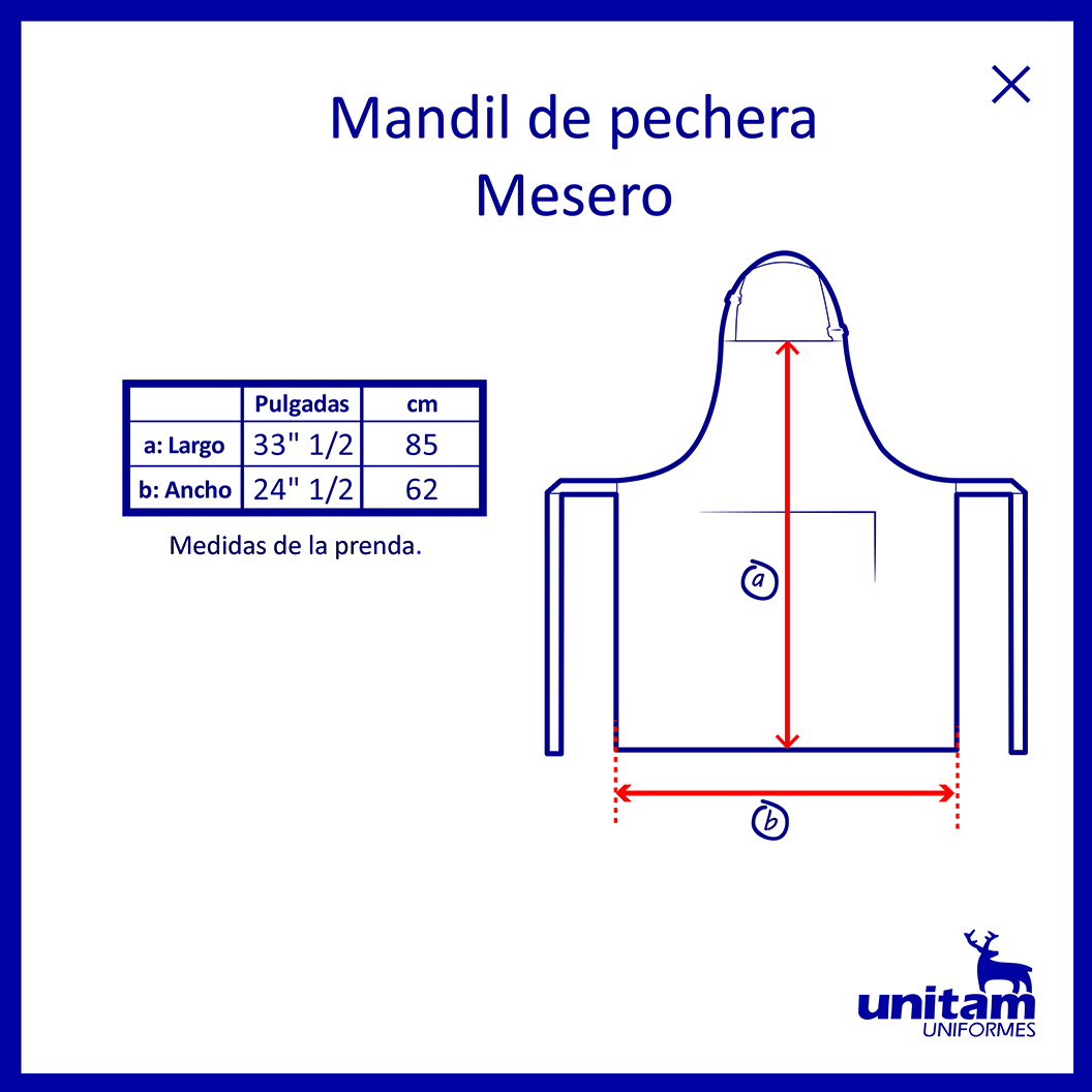 MANDIL DE PECHERA TIPO MESERO