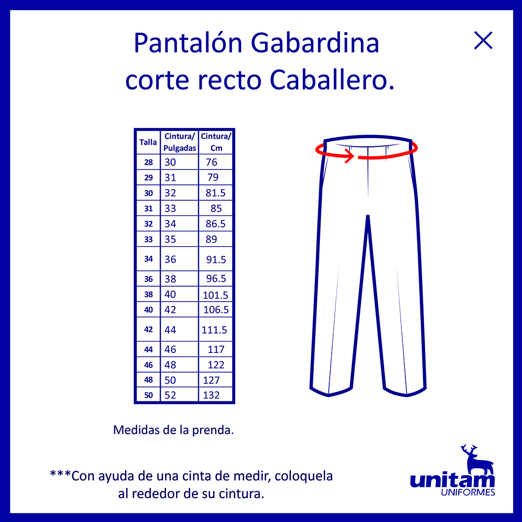 Pantalón Gabardina 65% Pol. 35% Algodón.