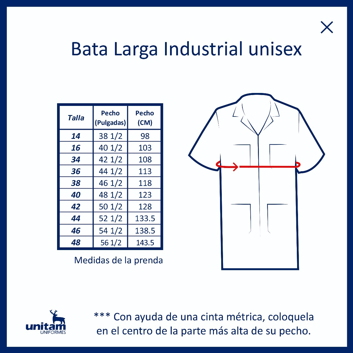 BATA LARGA LABORATORIO GABARDINA