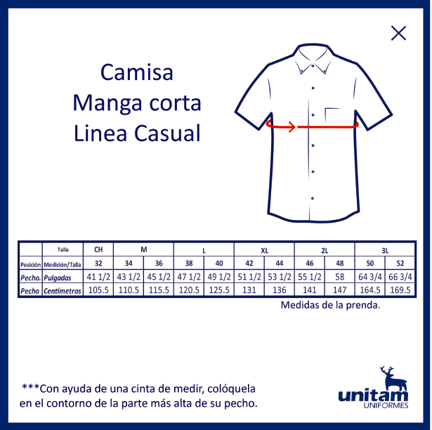 Camisa Gabardina Manga Corta