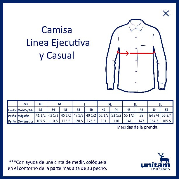 Camisa Gabardina LP 100% Algodón.
