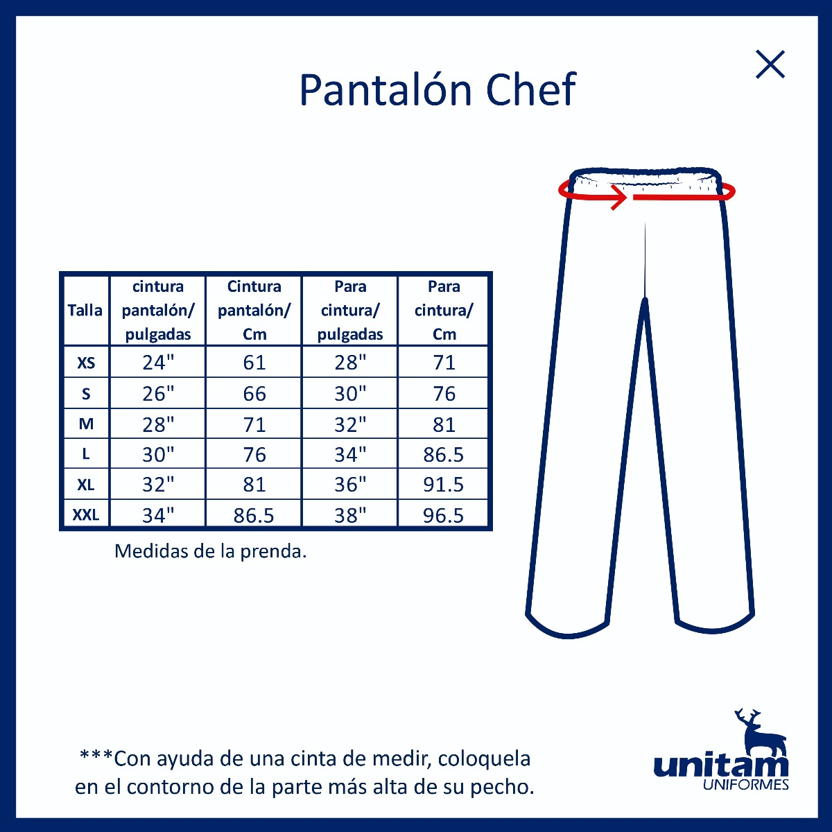 Pantalón Uniforme Chef