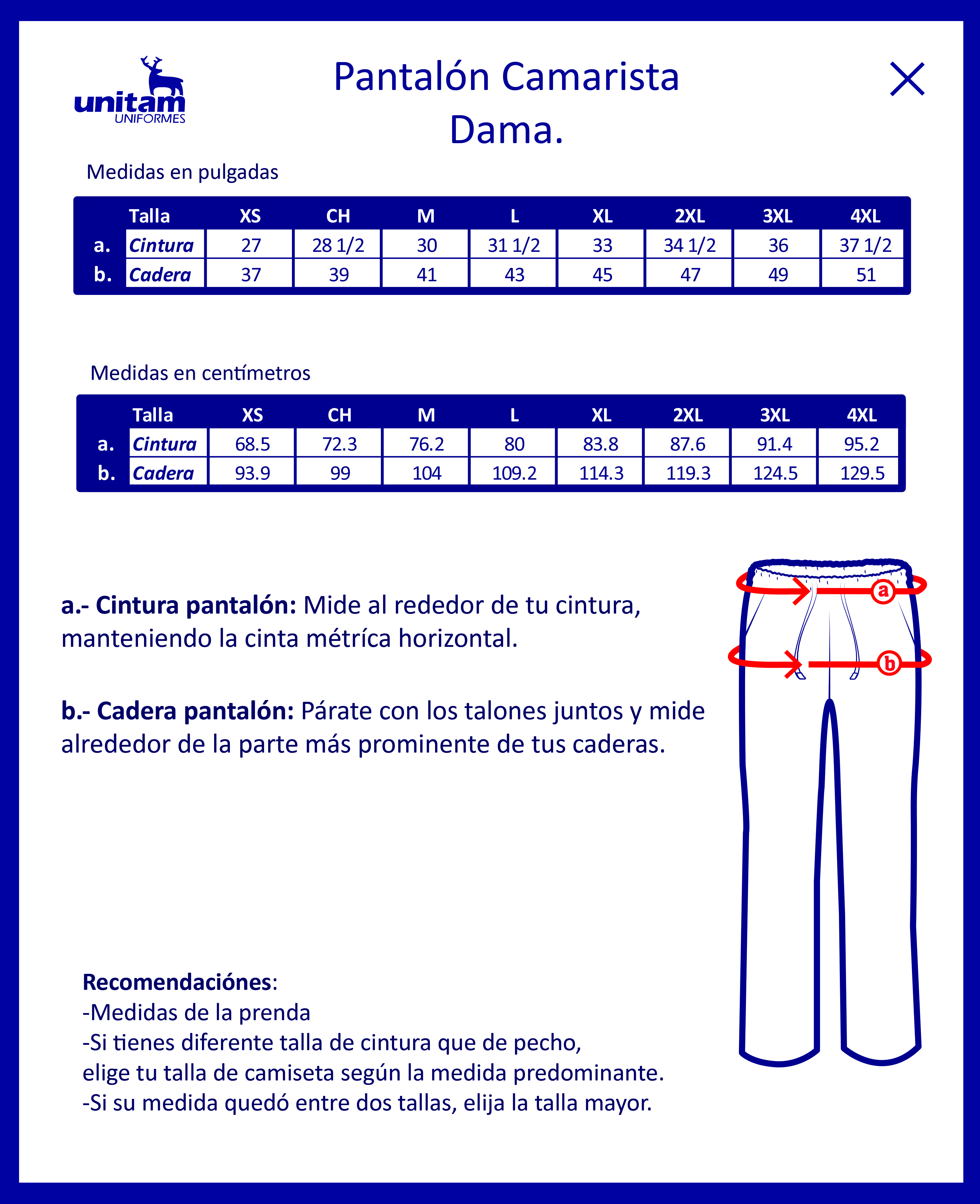 Pantalón de camarista