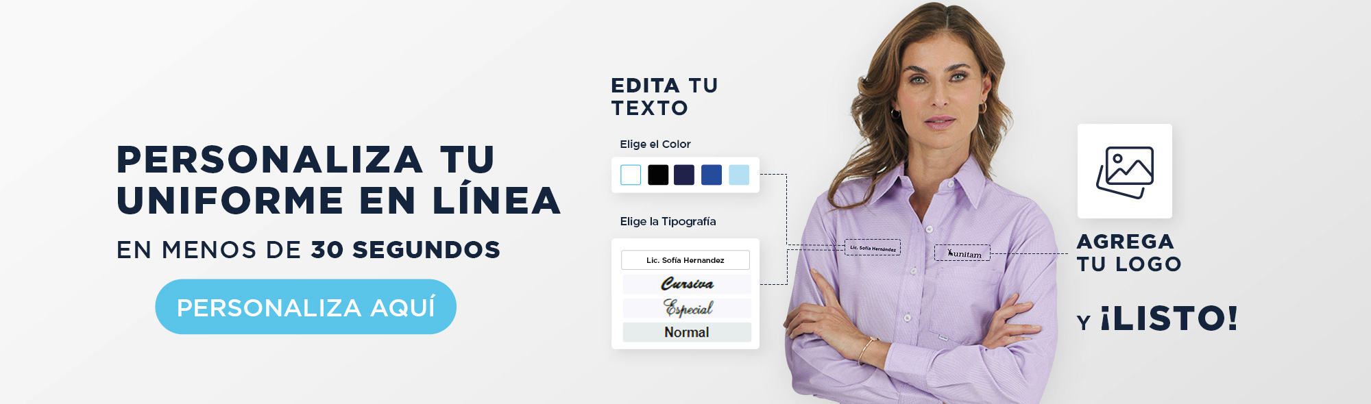 Personaliza tu Uniforme en Linea Bordado de Logotipo Unitam